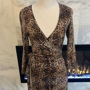 VENUS Animal Print XS Wrap Dress Mid Length MINT